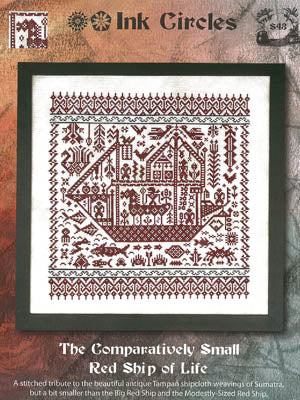 Decorative cross-stitch pattern with intricate design on a textured background