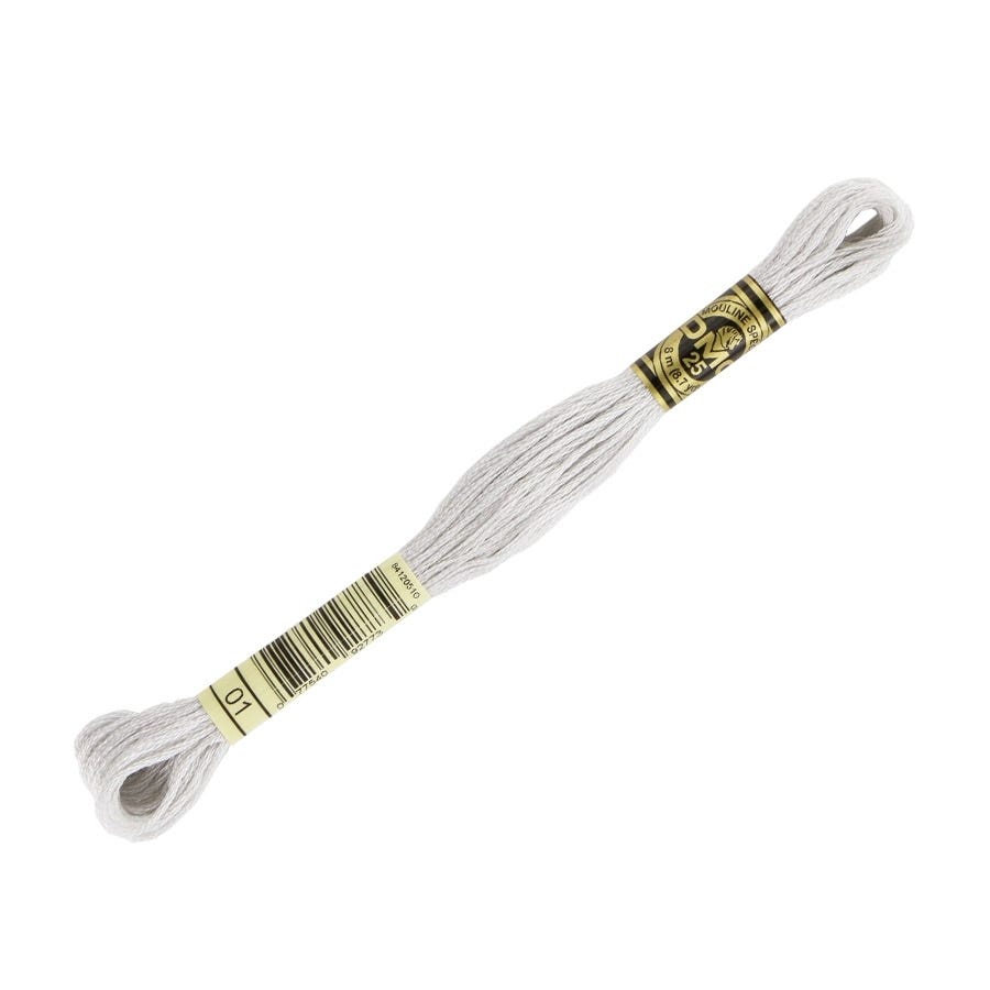 Spool of embroidery thread with a brand label on a white background