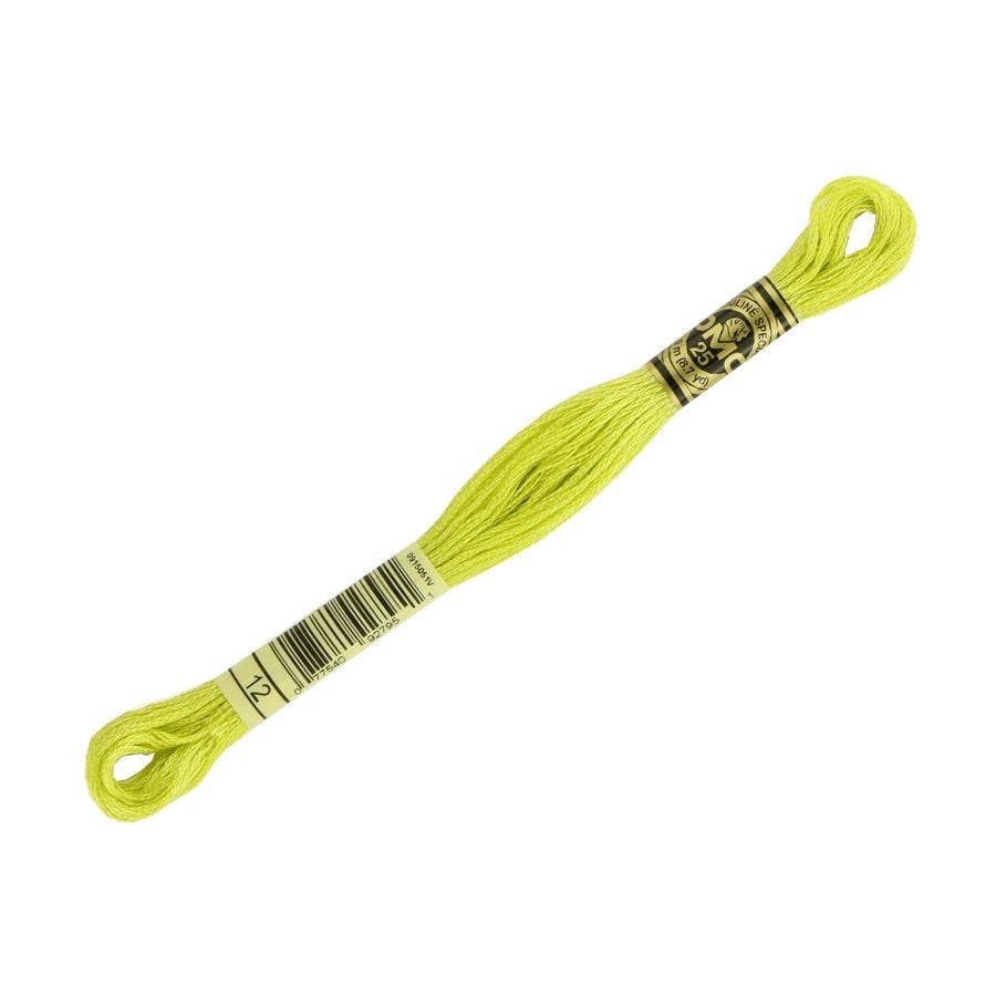 Yellow embroidery floss with a black label on a white background