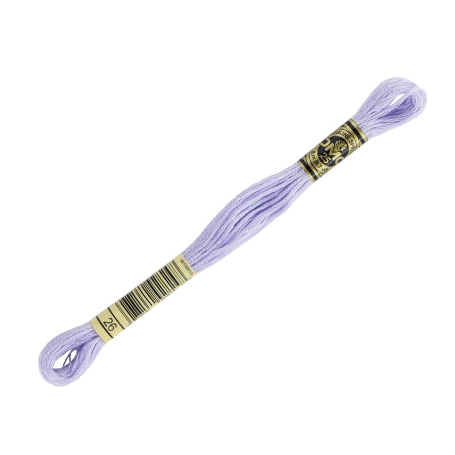 Light purple embroidery floss with a gold label on a white background