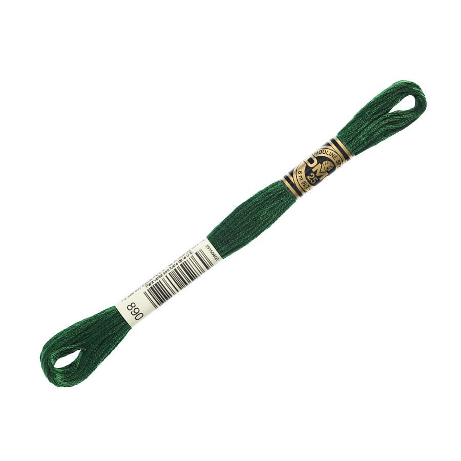 DMC 890 Ultra Dark Pistachio Green | 6 Strand Embroidery Floss