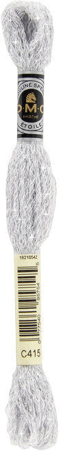 DMC embroidery floss spool with label on a white background