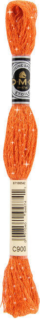 DMC embroidery floss spool with orange thread