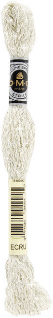 White embroidery floss with a label on a white background