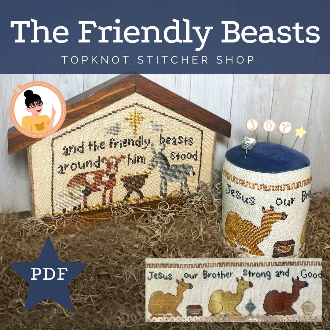 The Friendly Beasts (PDF) | TopKnot Stitcher - PDF Download