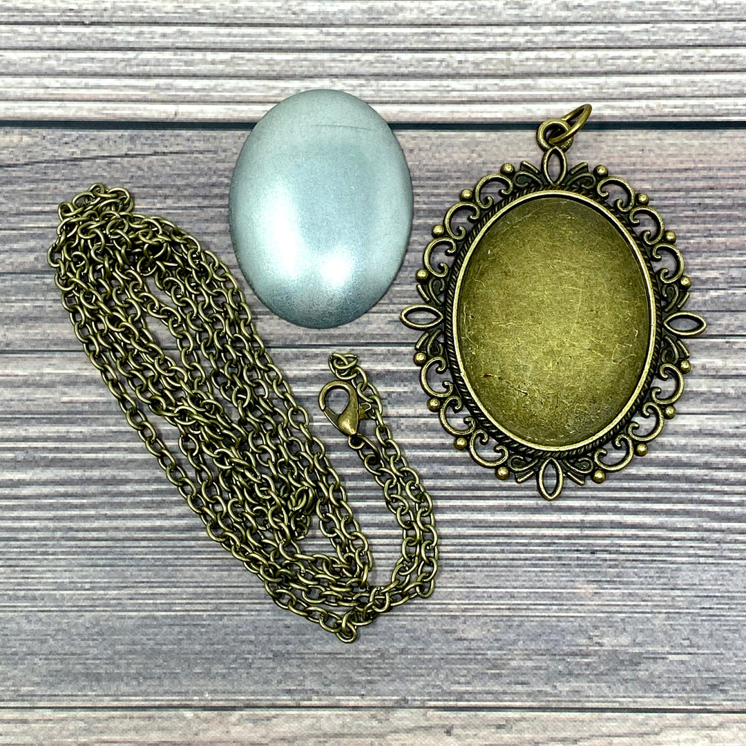 Cross Stitch or Embroidery Pendant Necklace Blanks | TopKnot Stitcher Shop