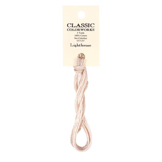 skein of light brown beige embroidery floss with a Classic Colorworks label on a white background