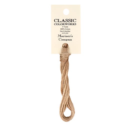  skein of brown thread with a 'Classic Color Works' label on a white background