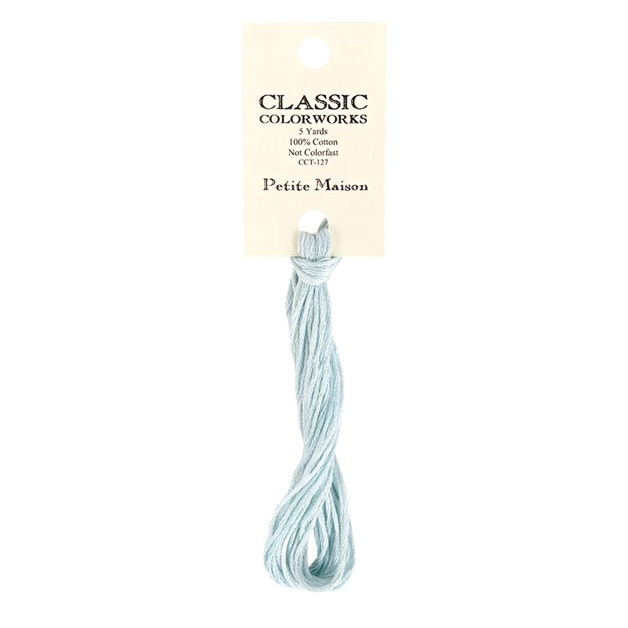 Light blue embroidery floss with a Classic Colorworks label on a white background