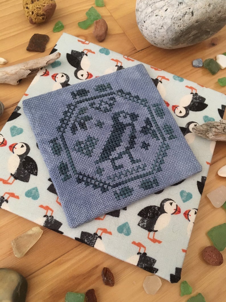 Quirky Quaker Puffin | Darling & Whimsy Designs – TopKnot Stitcher Shop
