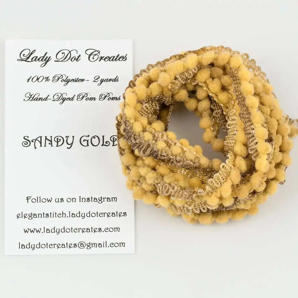 Sandy Gold Pom Pom Trim | Lady Dot Creates