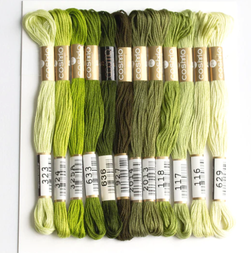 Cosmo Embroidery Floss Collection - Leafy Green | Cosmo Lecein