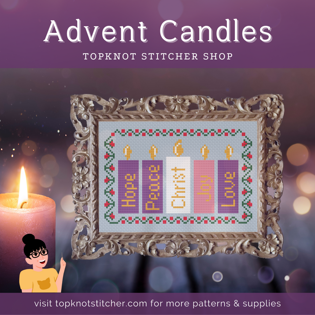 Advent Candles (PDF) | TopKnot Stitcher Shop - PDF Download