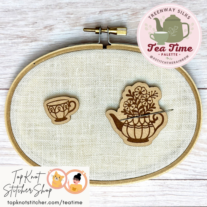 Teapot & Teacup Needle Minder Set - Tea Time SAL | TopKnot Stitcher
