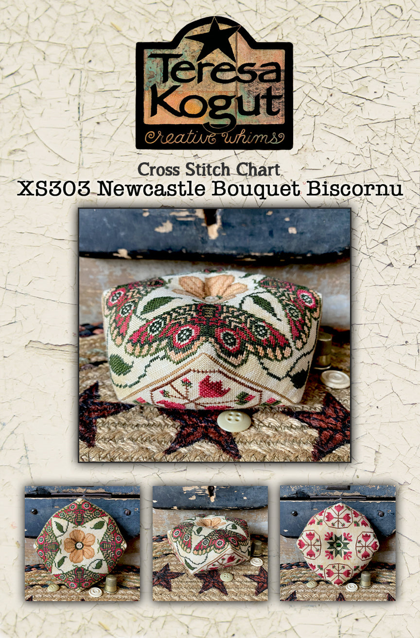 Newcastle Bouquet Biscornu | Teresa Kogut