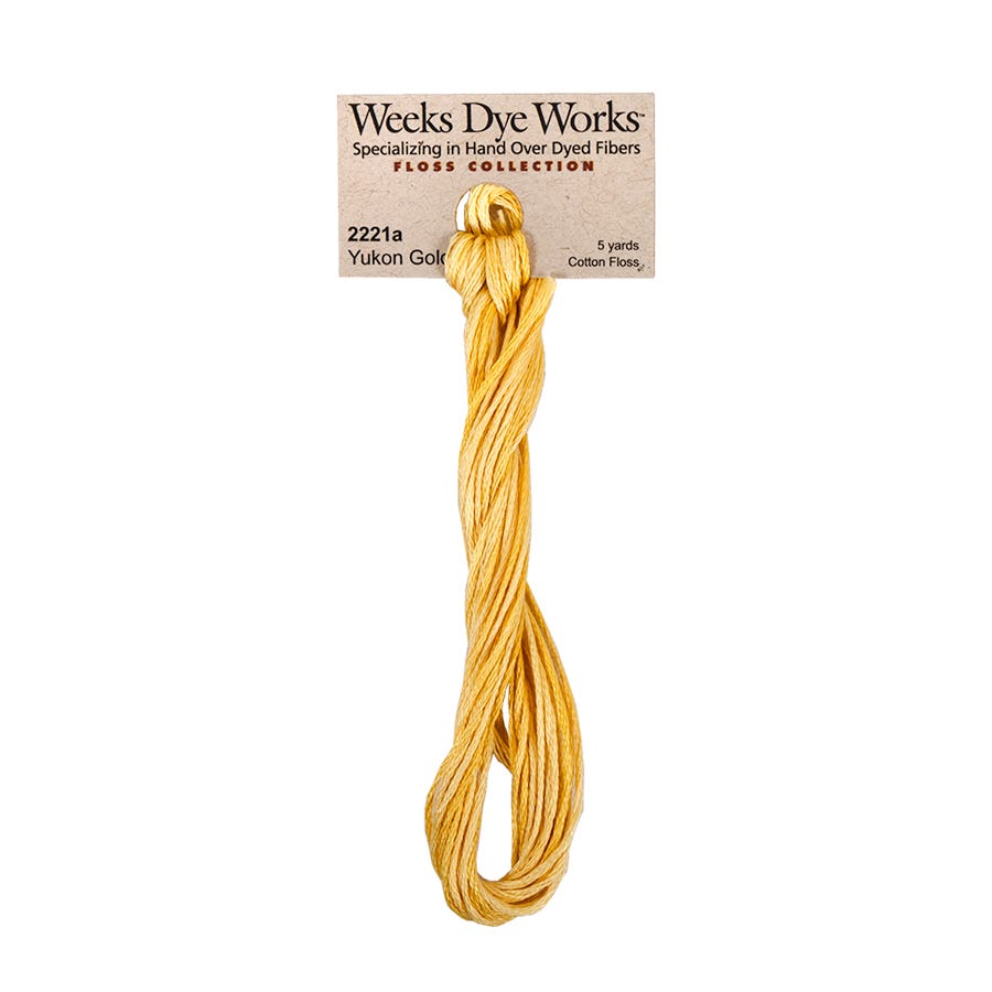 Yukon Gold cotton floss from Weeks Dye Works on a white background
