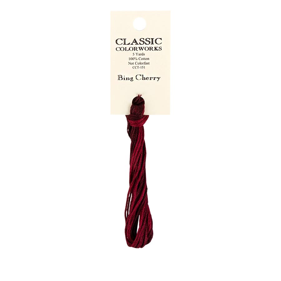 Bing Cherry Classic Colorworks Thread | Hand-Dyed Embroidery Floss