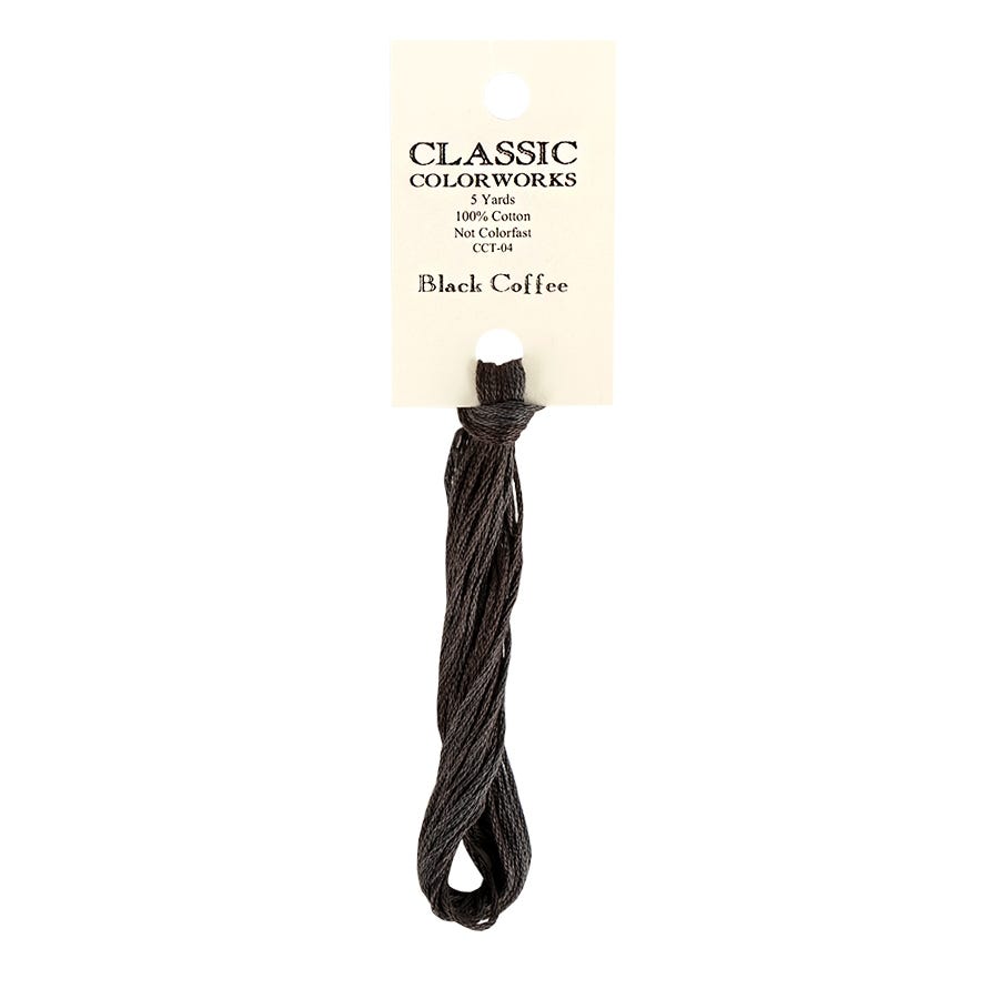Black Coffee Classic Colorworks Thread | Hand-Dyed Embroidery Floss