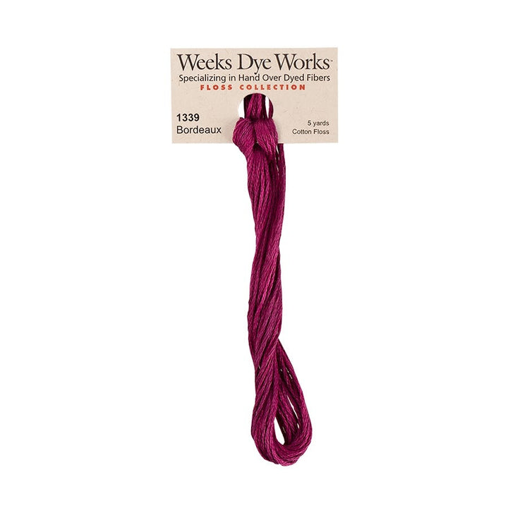 deep red burgundy thread floss embroidery