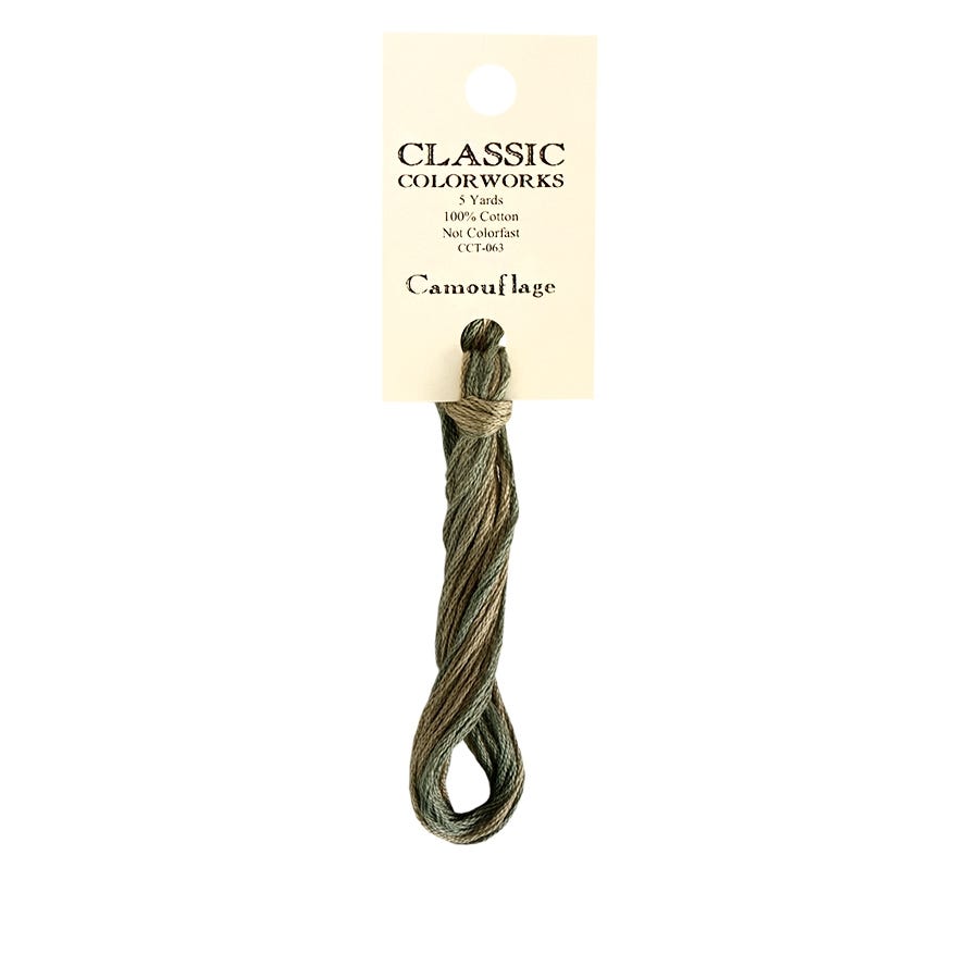 Camouflage Classic Colorworks Thread | Hand-Dyed Embroidery Floss