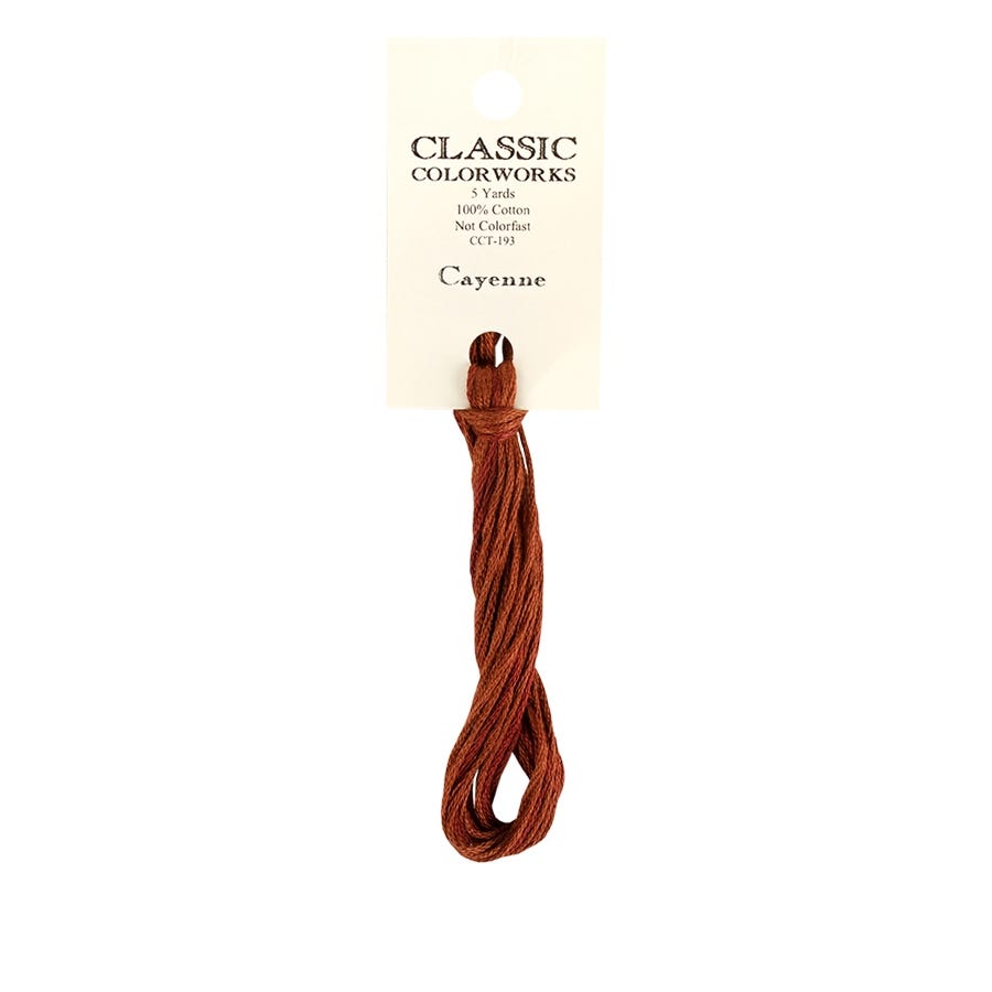 Cayenne Classic Colorworks Thread | Hand-Dyed Embroidery Floss