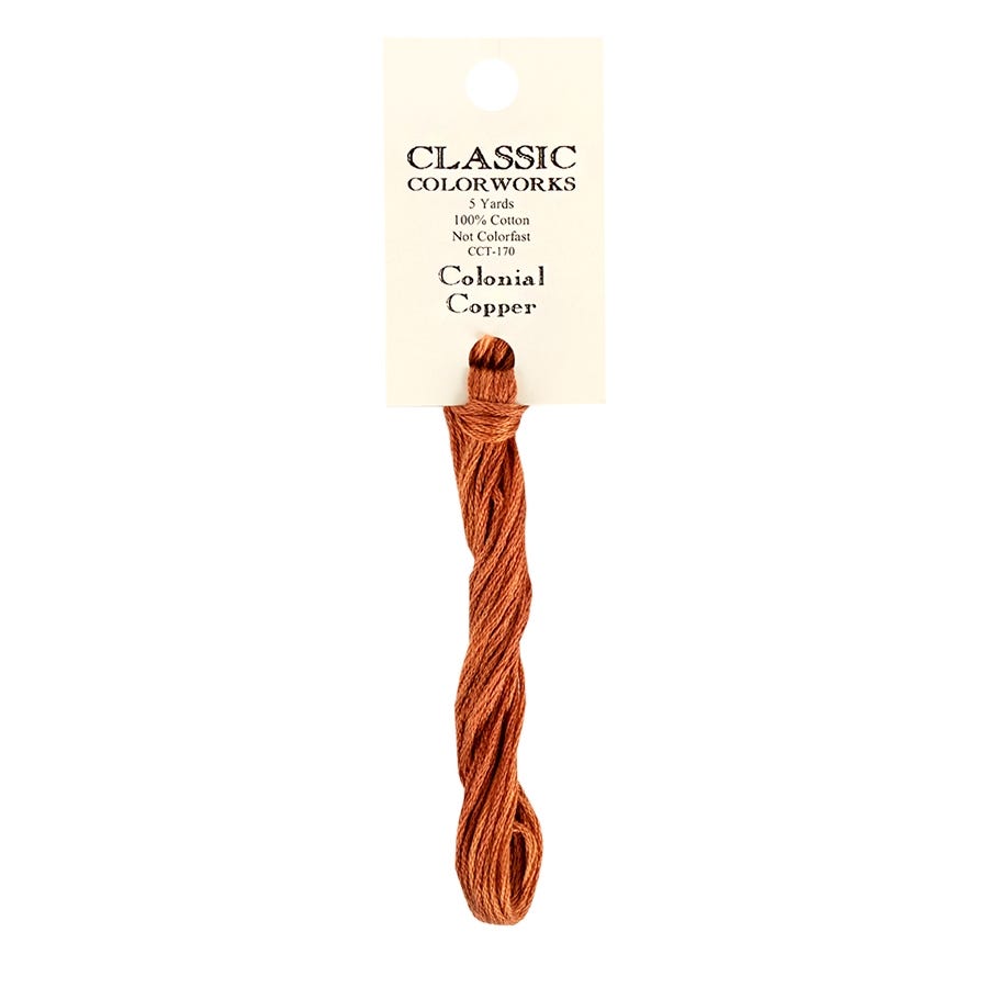 Colonial Copper Classic Colorworks Thread | Hand-Dyed Embroidery Floss