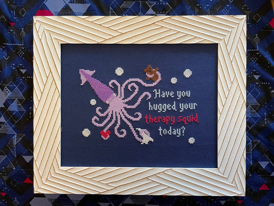 Hug Your Therapy Squid | Pixel Pixie Cross Stitch