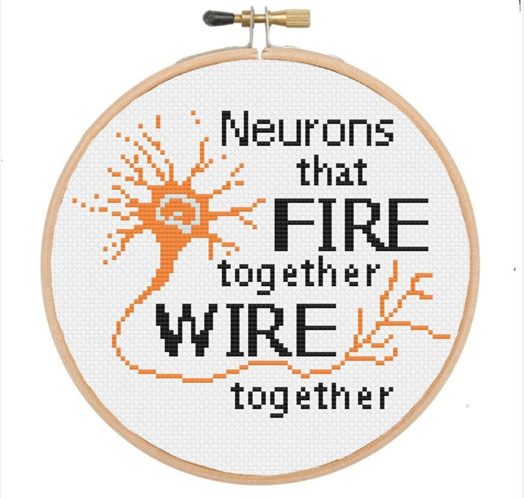 Neurons that Fire Together Wire Together (PDF) | TopKnot Stitcher Shop - PDF Download
