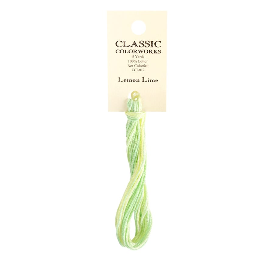 Lemon Lime Classic Colorworks Thread | Hand-Dyed Embroidery Floss
