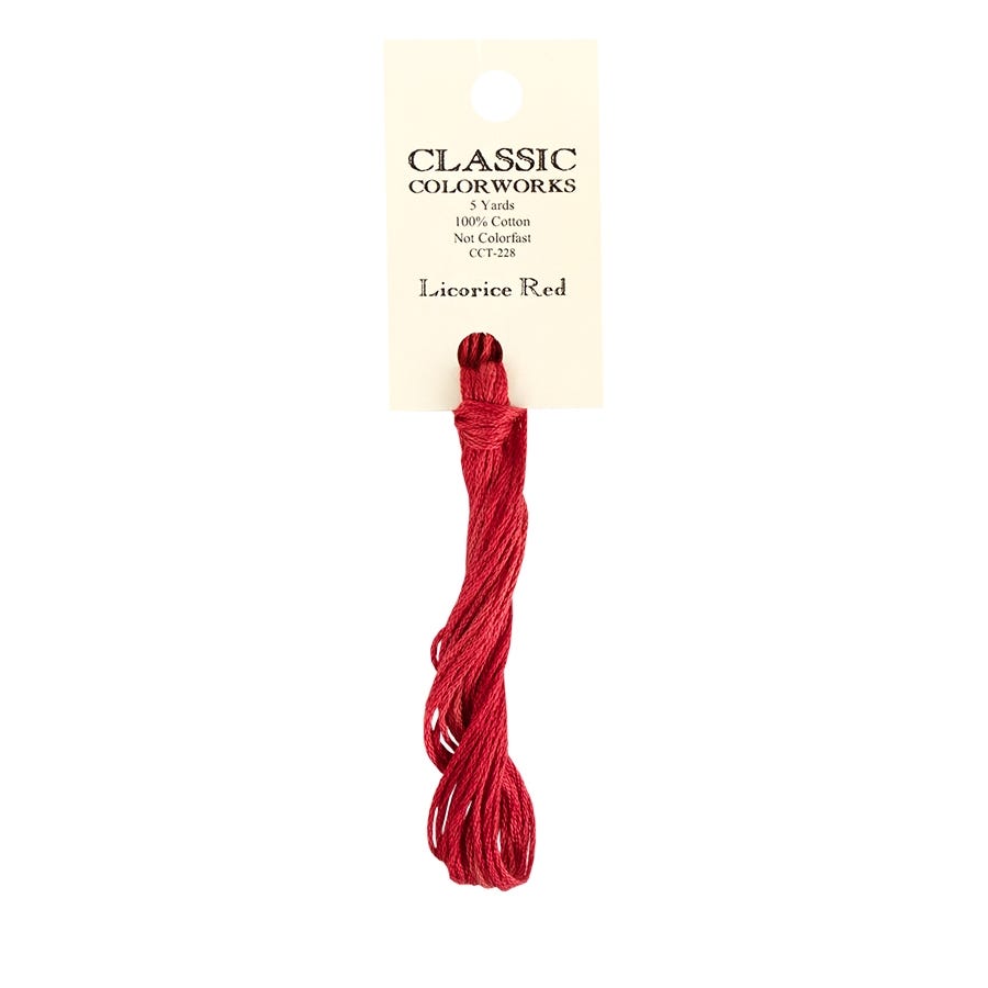 Licorice Red Classic Colorworks Thread | Hand-Dyed Embroidery Floss