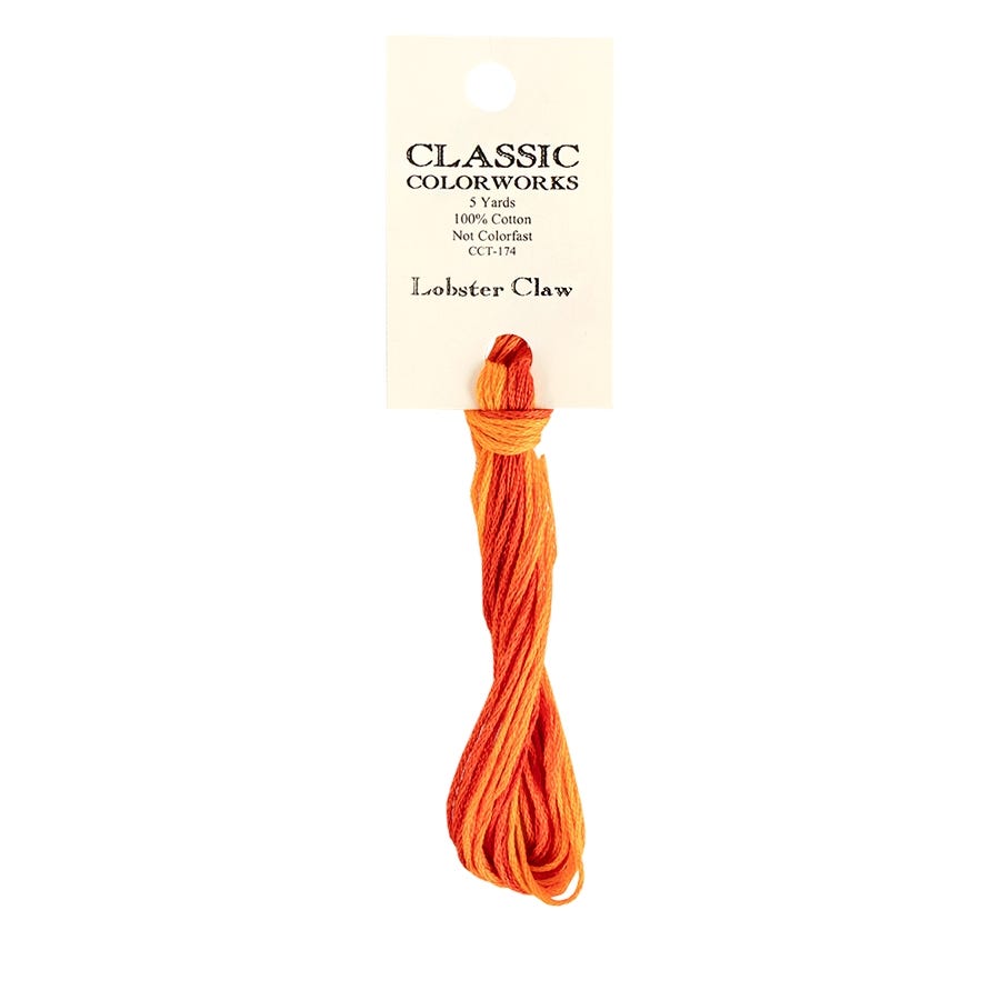 Lobster Claw Classic Colorworks Thread | Hand-Dyed Embroidery Floss
