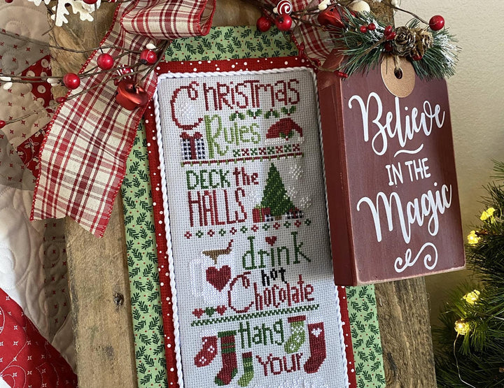 christmas rules deck the halls drink hot chocolate hang your stockings