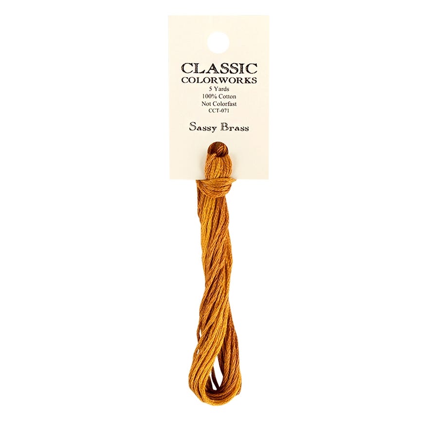 Sassy Brass Classic Colorworks Thread | Hand-Dyed Embroidery Floss