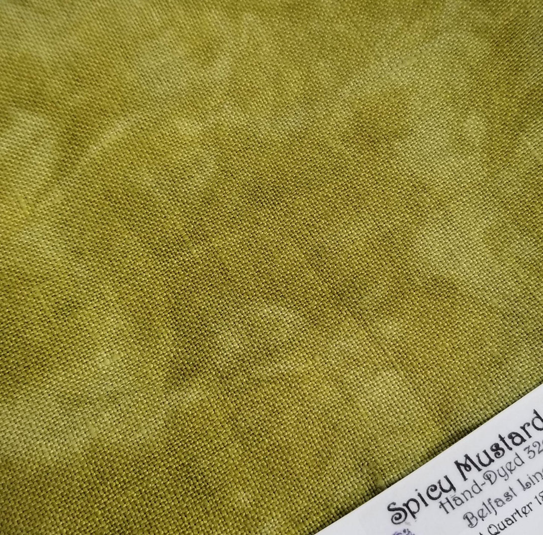 Small Cut (12" x 15") Spicy Mustard 40ct linen | Fiber on a Whim