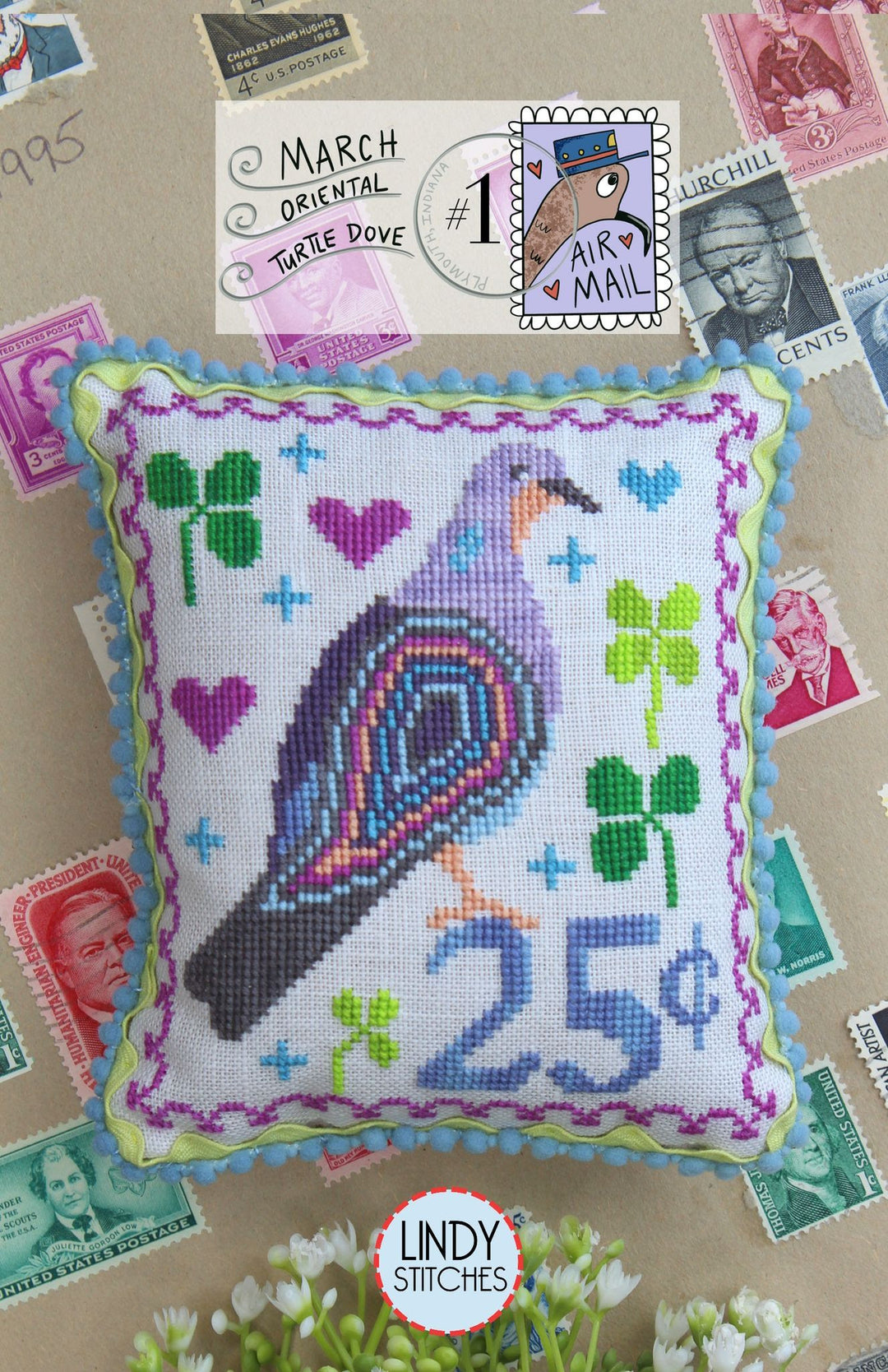 Oriental Turtle Dove - Air Mail March | Lindy Stitches