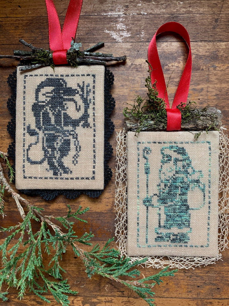 Annie Beez Folk Art COUNTRY CHRISTMAS ORNAMENTS 3 Cross Stitch Pattern